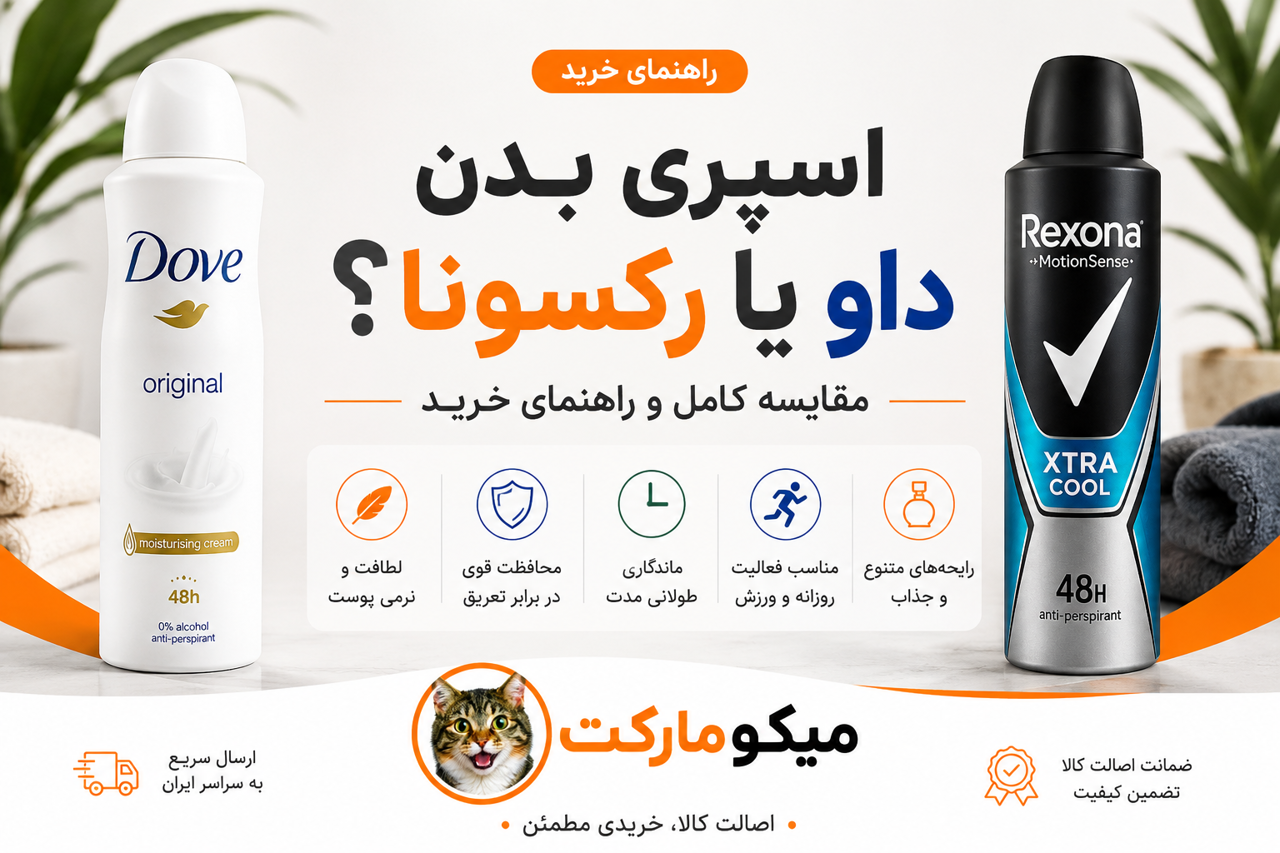اسپری بدن داو یا رکسونا؟ مقایسه کامل و راهنمای خرید