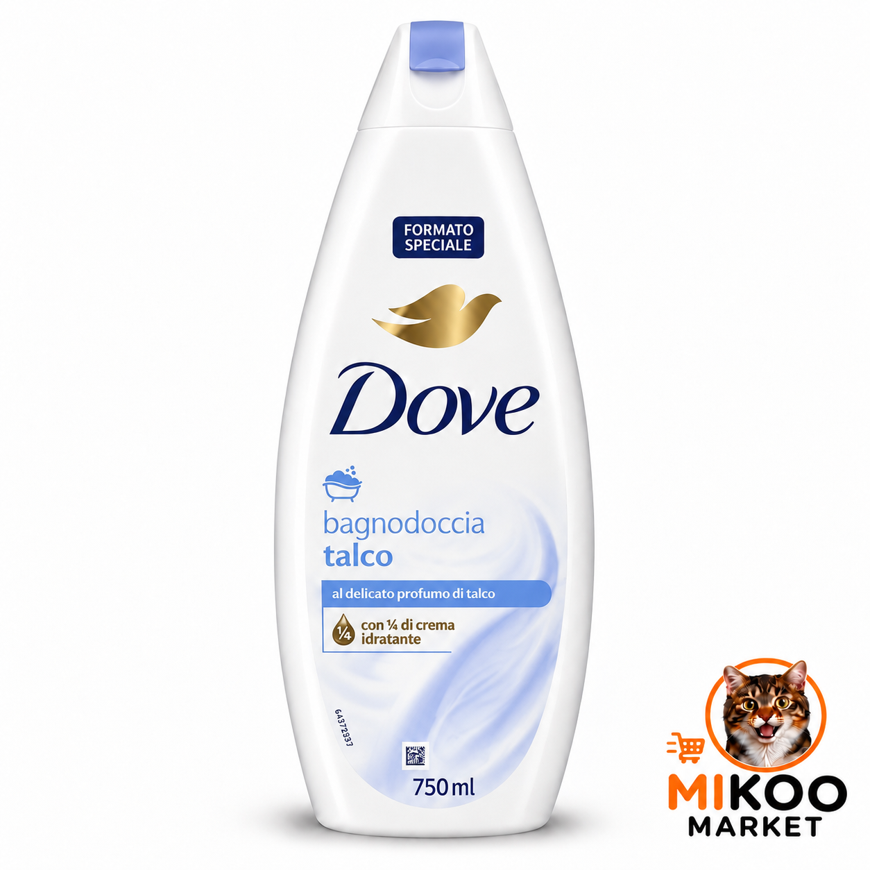 شامپو بدن داو Dove Talco رایحه پودر تالک حجم ۷۵۰ میلی‌ لیتر