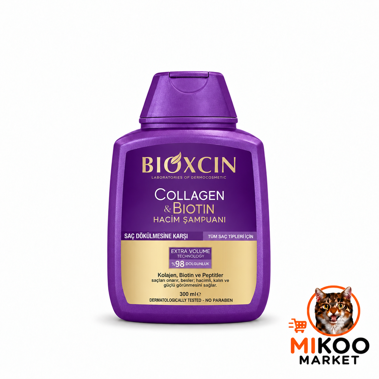 شامپو حجم‌دهنده کلاژن و بیوتین بیوکسین Bioxcin حجم ۳۰۰ میلی‌ لیتر